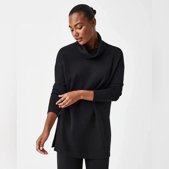 SPANX Tops - SPANX Airessentials Turtleneck Tunic Very Black Size Extra Small